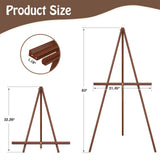 XvmeiMym Wooden Art Easel Stand - 63" Portable Tripod Wood Artist Easel - Adjustable Floor Poster Stand for Painting, Display Show, Wedding - Brown XvmeiMym