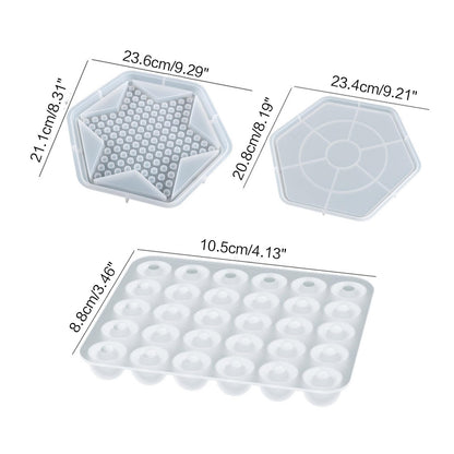 Checker Kit Epoxy Resin Silicone Molds Chinese Checker Pieces Checkers Checkerboard UV Crystal Mould for DIY Mold Tools