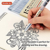 Shuttle Art School & Work Supplies Bundle, 15 Colors 0.5mm+ 15 Black 0.38mm Japanese Style Pens for Writing Journaling Taking Notes School Office Shuttle Art