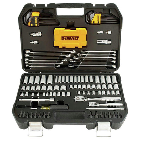 DEWALT Mechanics Tools Kit and Socket Set, 142-Piece, 1/4 & 3/8" Drive, MM/SAE (DWMT73802) DEWALT