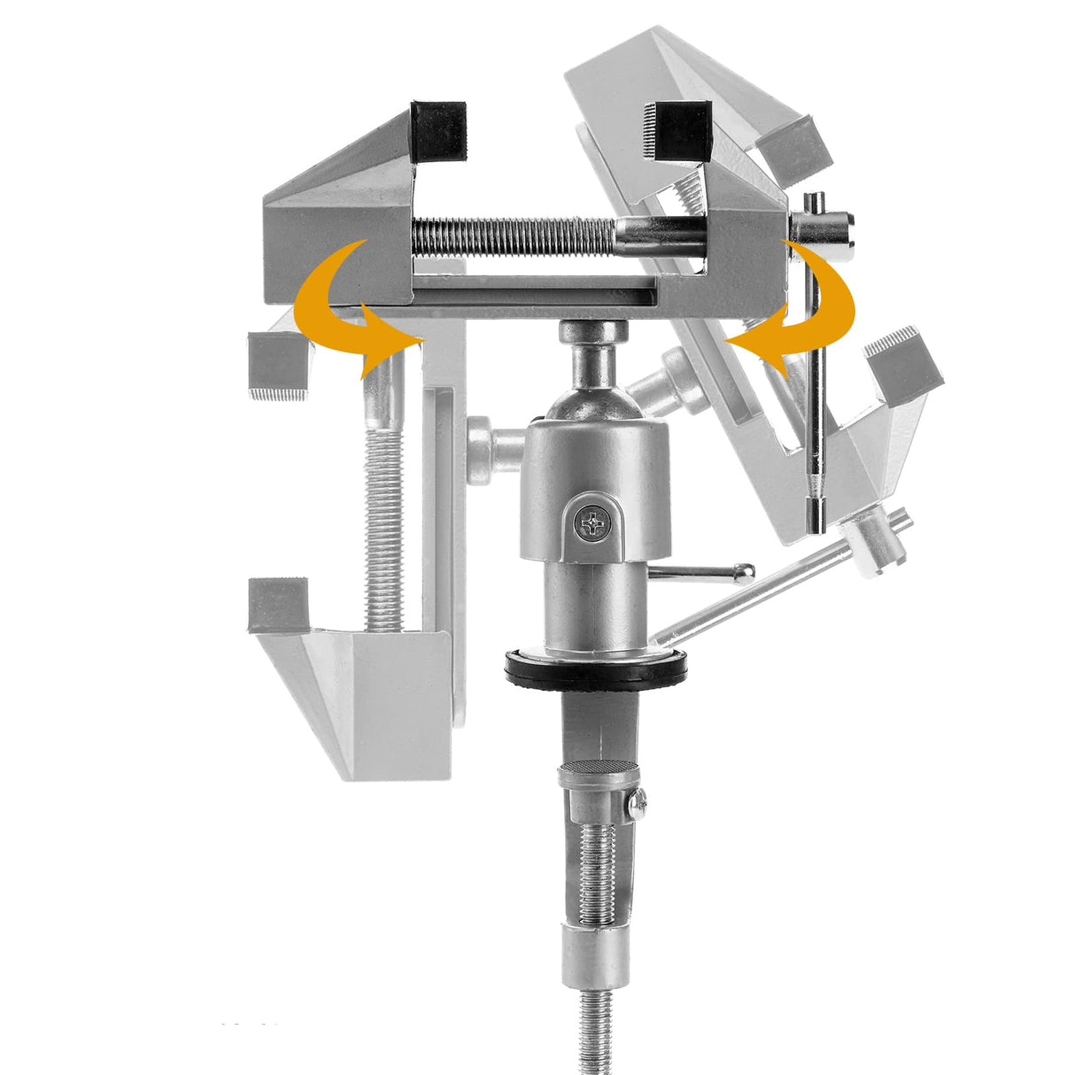 Fasmov Table Vise, 2in1 Bench Vise Home Table Vise Clamp-On Vise 360 Degrees Aluminum Alloy Swivel Rotating Universal Clamp for Electric Drill Stent Fasmov