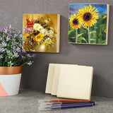 9 Pack Wood Canvas Boards Wood Panel Boards Unfinished Wood Canvas Panels Square Wood Panels Wooden Panels, Blank Wooden Canvas for Painting, Voittozege