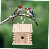 BESPORTBLE 2pcs Hanging Wooden Bird's Nest Wood Decor Wooden Decor Bird Feeders for Outdoors Parakeet Wooden Bird Nest Wood Trim Natural Bird Hut BESPORTBLE