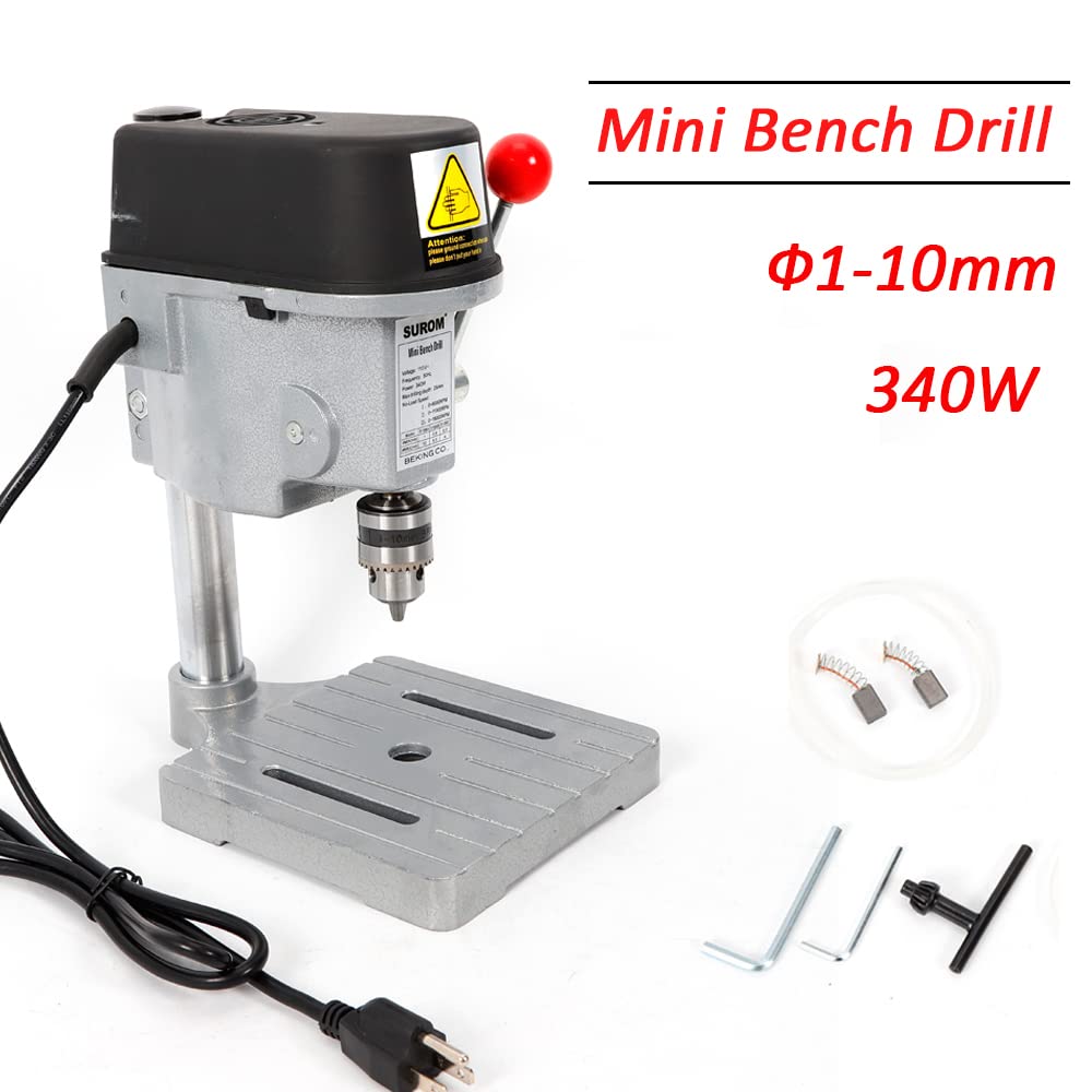 Electric Bench Drill, Mini Metal Drilling Machine, 3-Speed Benchtop Drill Press, Wood Drilling Machine for DIY Creation Kaichenyt