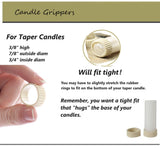 Factory Direct Craft Pack of 20 Rubber Candle Hugger Grippers - Candle Holders for Taper Candles and Candle Cups - Stay Put Candle Grips Keep The Factory Direct Craft