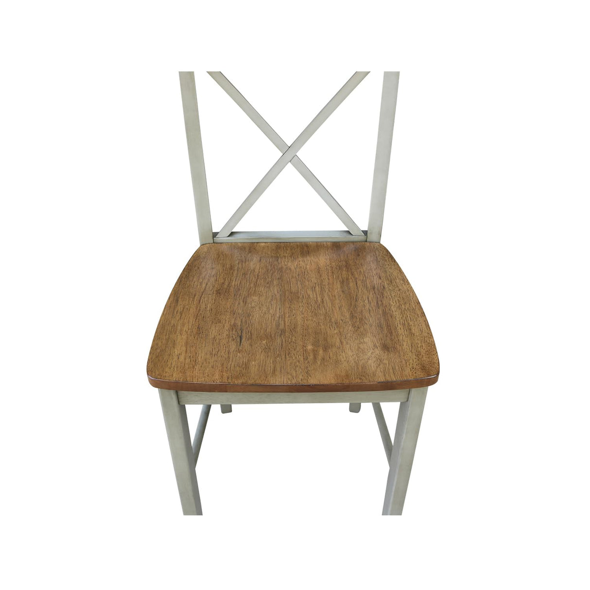 IC International Concepts International Concepts X-Back Counter Stool-24 Seat Height Stool, 24 Inches, Distressed Hickory/Stone IC International Concepts