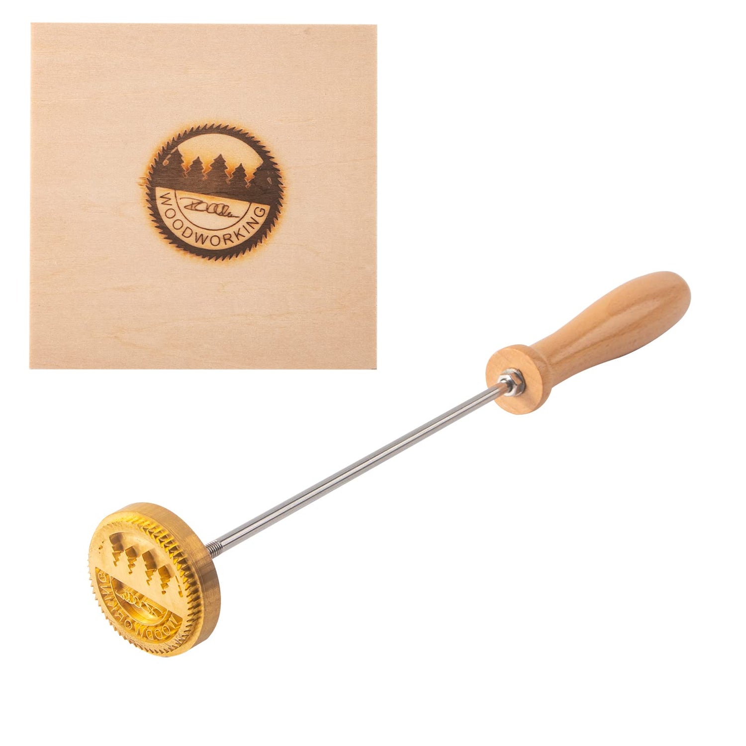 Personalised Deironply Wood Branding Iron - Custom Brass Stamp with Handle for Unique Crafting Deironply
