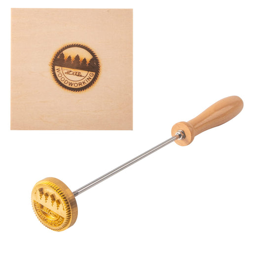 Personalised Deironply Wood Branding Iron - Custom Brass Stamp with Handle for Unique Crafting - WoodArtSupply