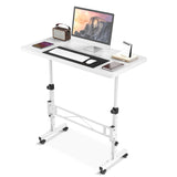 Small Standing Desk Adjustable Height, Mobile Stand Up Desk with Wheels, 32 Inch Portable Rolling Desk Small Computer Desk, Portable Laptop Desk Amztabler