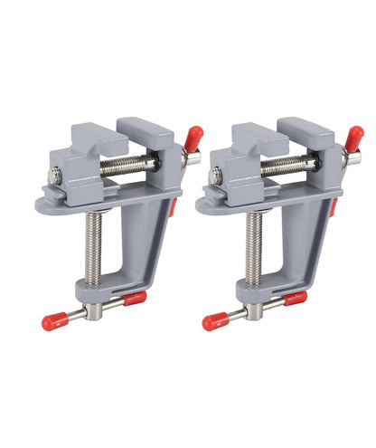 Light Duty Mini Table Clamp, 2 Pack Mini Work Table Vise Clamp Table Bench Vice Craft Vise DIY Sculpture Craft Carving Tool for Jewelry Watch Walnut