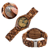 Godchoices Personalized Photo Wood Watch Engraved Text Double-Sided Custom Wrist Watch for Men Father Fiance Groomsmen Gifts Ideas Anniversary Godchoices