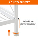 YOHKOH 5 Tier Metal Storage Rack Closet Shelves,Standing Storage Shelf Units for Laundry Bathroom Kitchen Pantry Closet(White,17.0L x 12.9W x 53.3H) YOHKOH