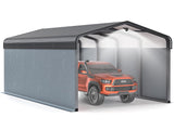 12x20 Metal Heavy Duty Carport - 5 Cases Outdoor Canopy with Galvanized Steel Roof and Metal Carport Kits,Multi-Purpose Extra Large Shade Garage Sannwsg