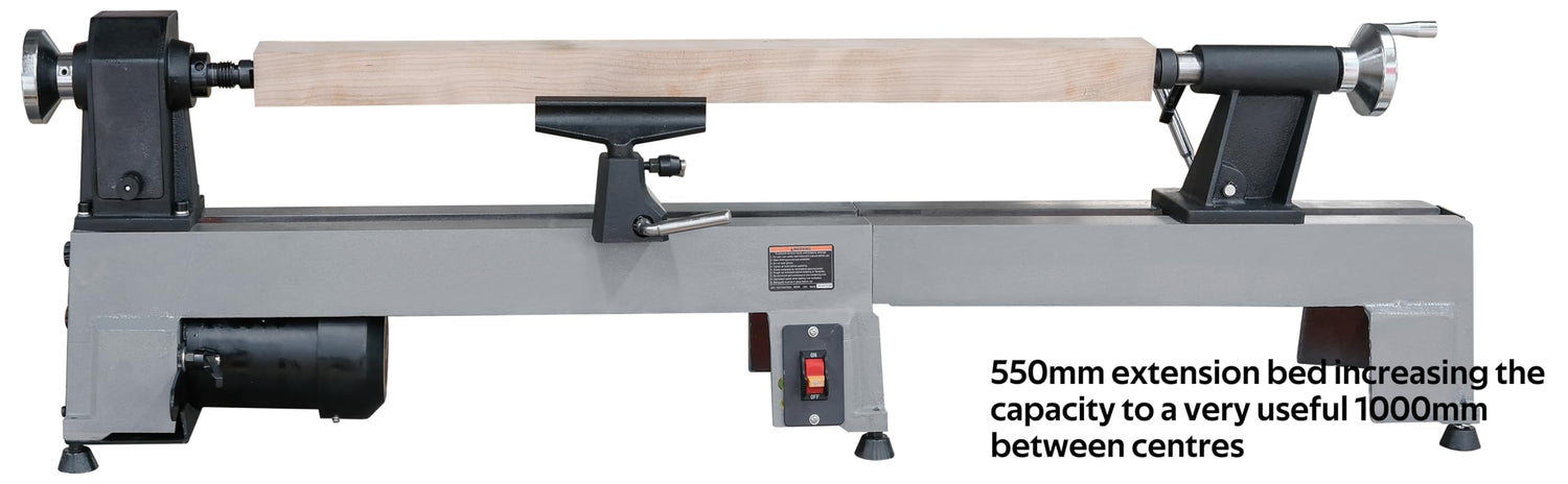 BMWOOD Extension Bed for Woodturning Lathe, Compatible with Harbor Freight Central Machinery 10"X18" Wood lathe in grey color. BMWOOD