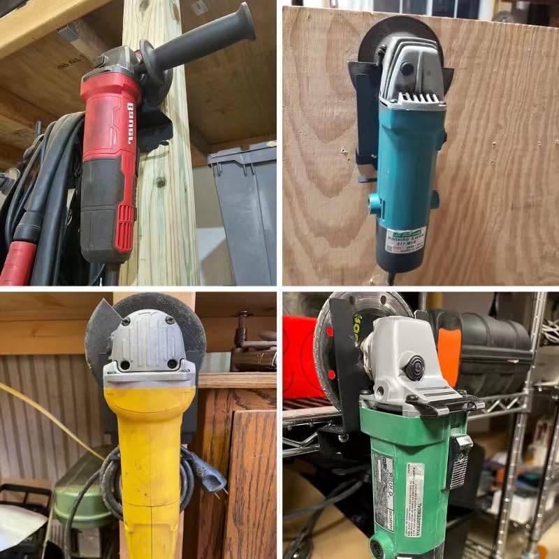 2 PCS Angle Grinder Holder,Angle Grinder Stand Tool Wall Mount Bracket for 5inch Grinder,Angle Grinder Storage Rack for Cutters,Polishers Famiron