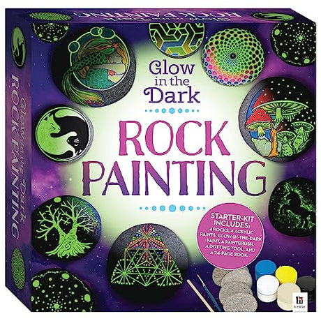 Craft Maker: Glow in The Dark Rock Painting - DIY Box Set for Adults, Neon & Glowing Paint Included, Unique Easy-to-Follow Projects, Arts & Crafts Hinkler