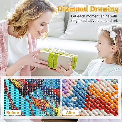 EOBROMD Diamond Art Painting Kits Stained Glass Butterfly for Adults, 5D Diamond Painting Kits for Kids Beginners, DIY Paint with Full Drill Diamond
