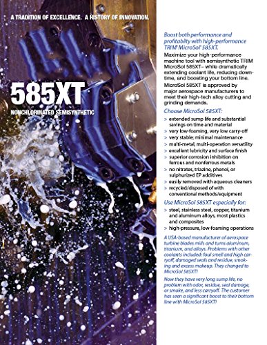 TRIM Cutting & Grinding Fluids MS585XT/1 MicroSol 585XT Nonchlorinated Semisynthetic Microemulsion Coolant, Extended life, 1 gal Jug - WoodArtSupply