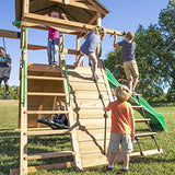 Backyard Discovery Endeavor All Cedar Wood Swing Set Playset for Backyard with Large Clubhouse Wave Slide Rope Ladder Rock Climbing Wall Wave Slide 2 Backyard Discovery