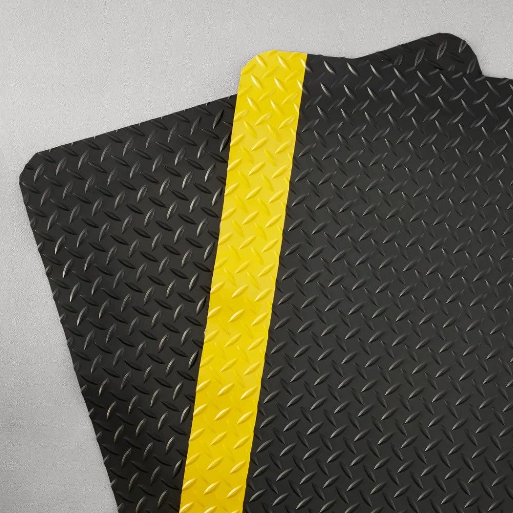 Consolidated Plastics Anti-Fatigue Heavy Duty Diamond Plate Floor Mat, Commercial Grade Standing Support for Leg & Back Pain, Sponge Base/Solid Vinyl Consolidated Plastics