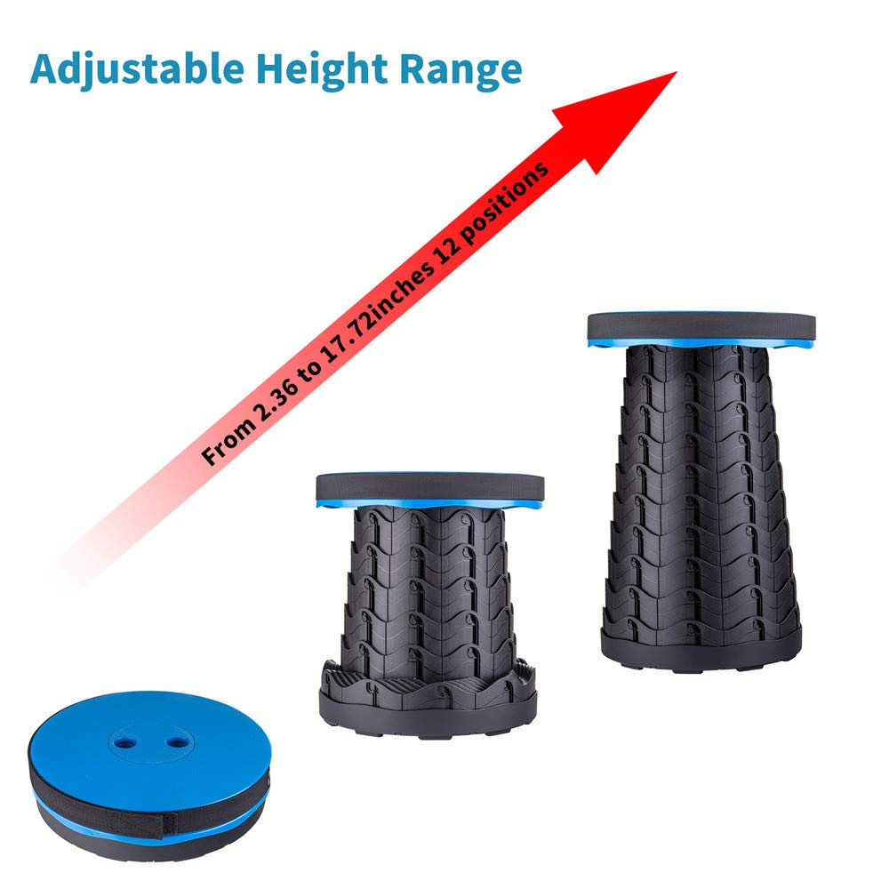 Boreeman Upgraded Folding Stool Lightweight Yet More Sturdy with Load Capacity 400lbs Portable Collapsible Stool Retractable Stool for Camping Boreeman