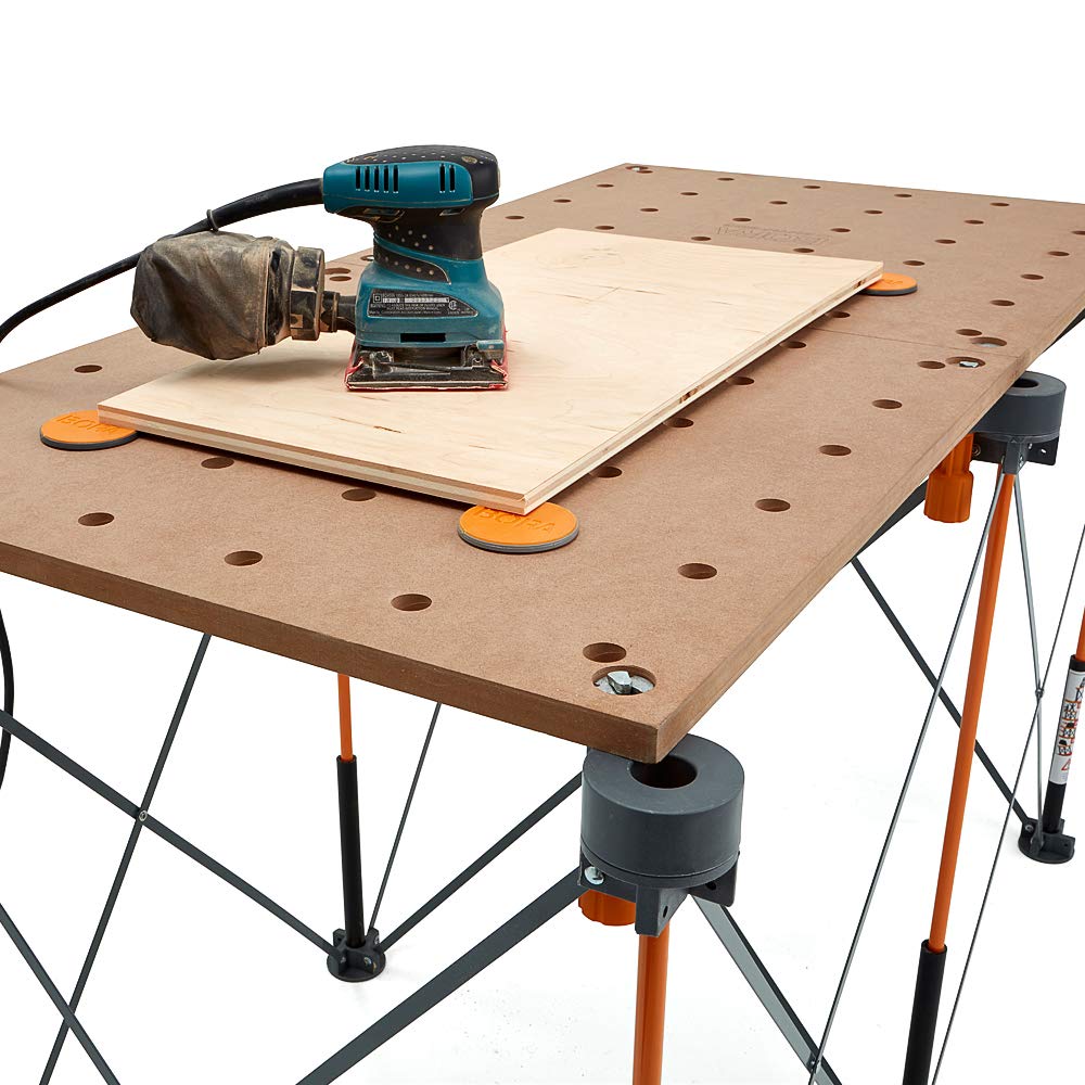 BORA Centipede Workbench Table Top For Bora Centipede Work Stand Saw Horses - 24" x 48" - Includes Wood Top with 20mm Dog Holes + 6 Quick-Twist Lock