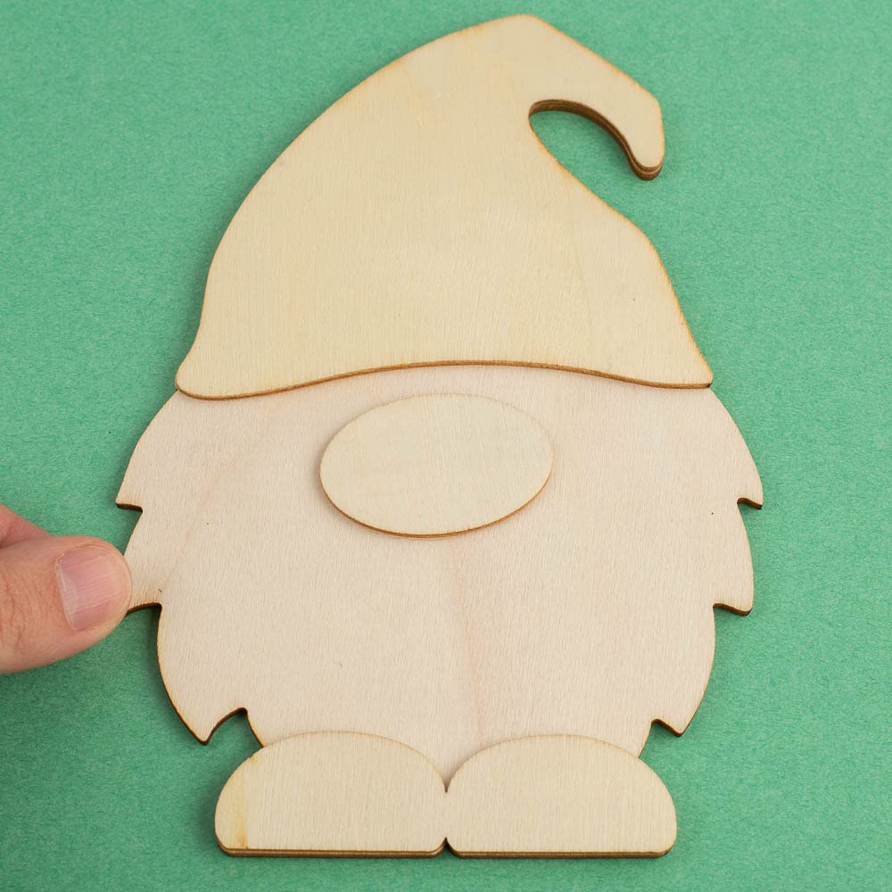 Pack of 8 Unfinished Wood Layered Gnome Cutouts by Factory Direct Craft - Wooden Tomte Gnome Shapes for Christmas DIY Craft Projects and Holiday - WoodArtSupply