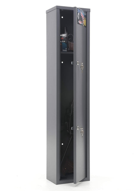 SK New Interiors Buffalo 1015 Gun Rifle Shotgun Metal Small Security Cabinet Safe Storage with Separate Pistol/Ammo Area SK New Interiors