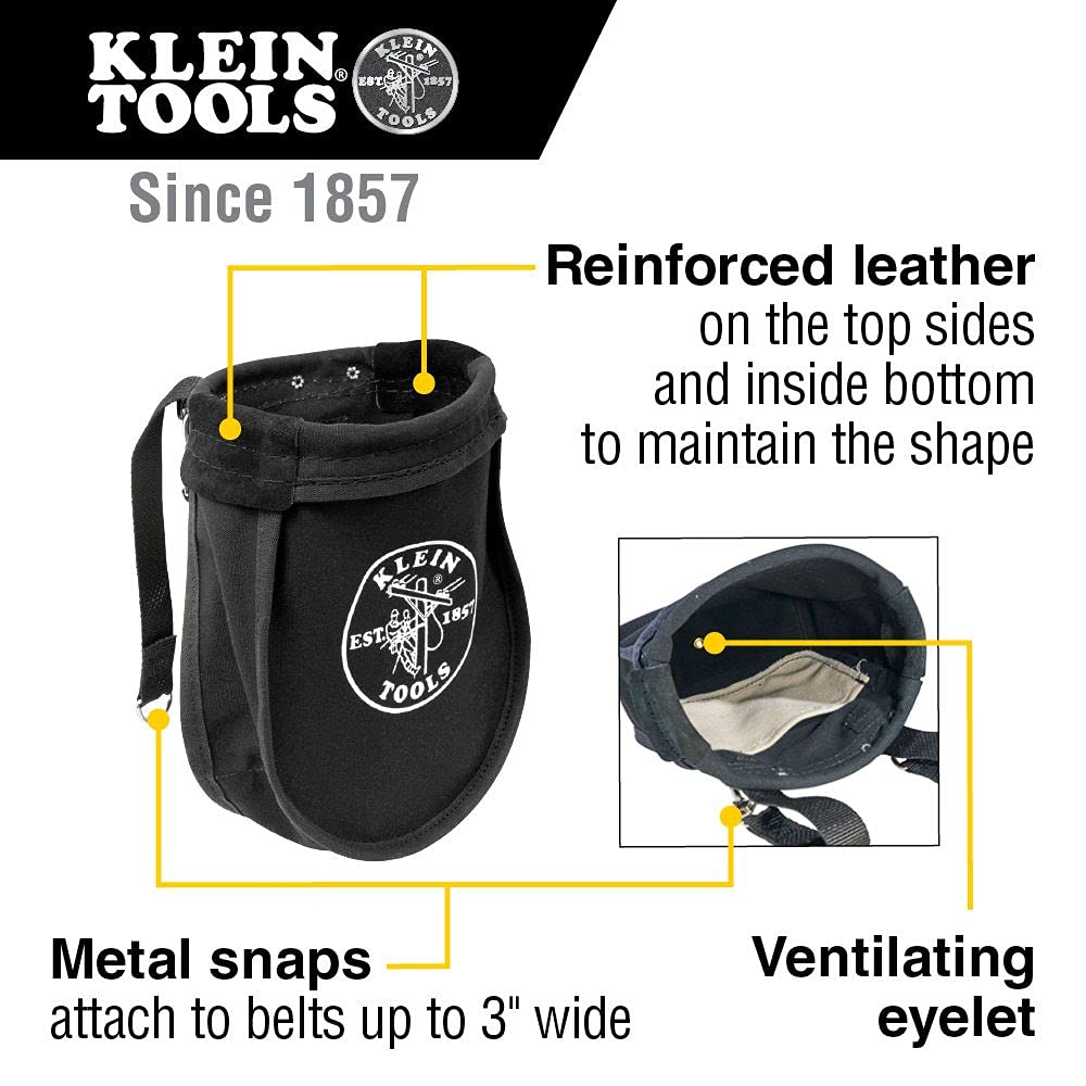 Klein Tools 51A Tool Pouch, Utility Pouch for Carrying Nuts and Bolts, with Interior Pocket, No. 10 Canvas, 9 x 3.5 x 10-Inch - WoodArtSupply