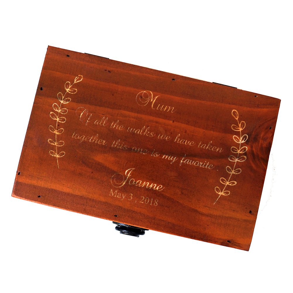 Awerise Personalized Wooden Keepsake Box w/Lock Key, Custom Jewelry Box, Bridesmaid Box, Mother Girlfriend Gift Awerise