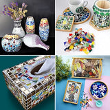 LITMIND Green Mixed Irregular Glass Mosaic Tiles for Art Crafts, 9oz Value Pack Mosaic Making Supplies, Mosaic Kits for Adults LITMIND