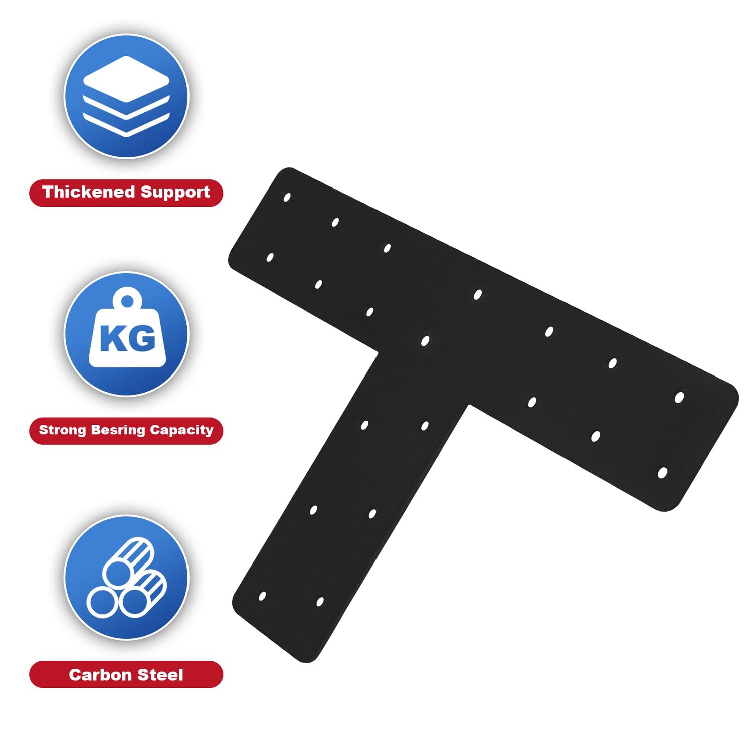 XIHUWZ 4 Pcs T Post Bracket,13"x3"T Flat Mending Plate Joining Brackets, Connecting Brackets, T Shape Strap Plate Fit 4x4,6x6 for Repair XIHUWZ