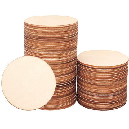 80pcs Unfinished Wood Circle 3 Inch Wooden Circles for Crafts for Wooden Coasters, DIY Crafts and Home Decoration Blank Wood Slices Children and - WoodArtSupply