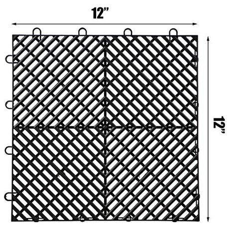 Happybuy Tiles Interlocking 50 PCS Black, Drainage Tiles 12x12x0.5 Inches, Deck Tiles Outdoor Floor Tiles, Outdoor Interlocking Tiles, Deck Flooring Happybuy