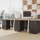 Panana 3 Drawer Wood Mobile File Cabinet, Under Desk Storage Drawers Small File Cabinet for Home Office (Black) Panana