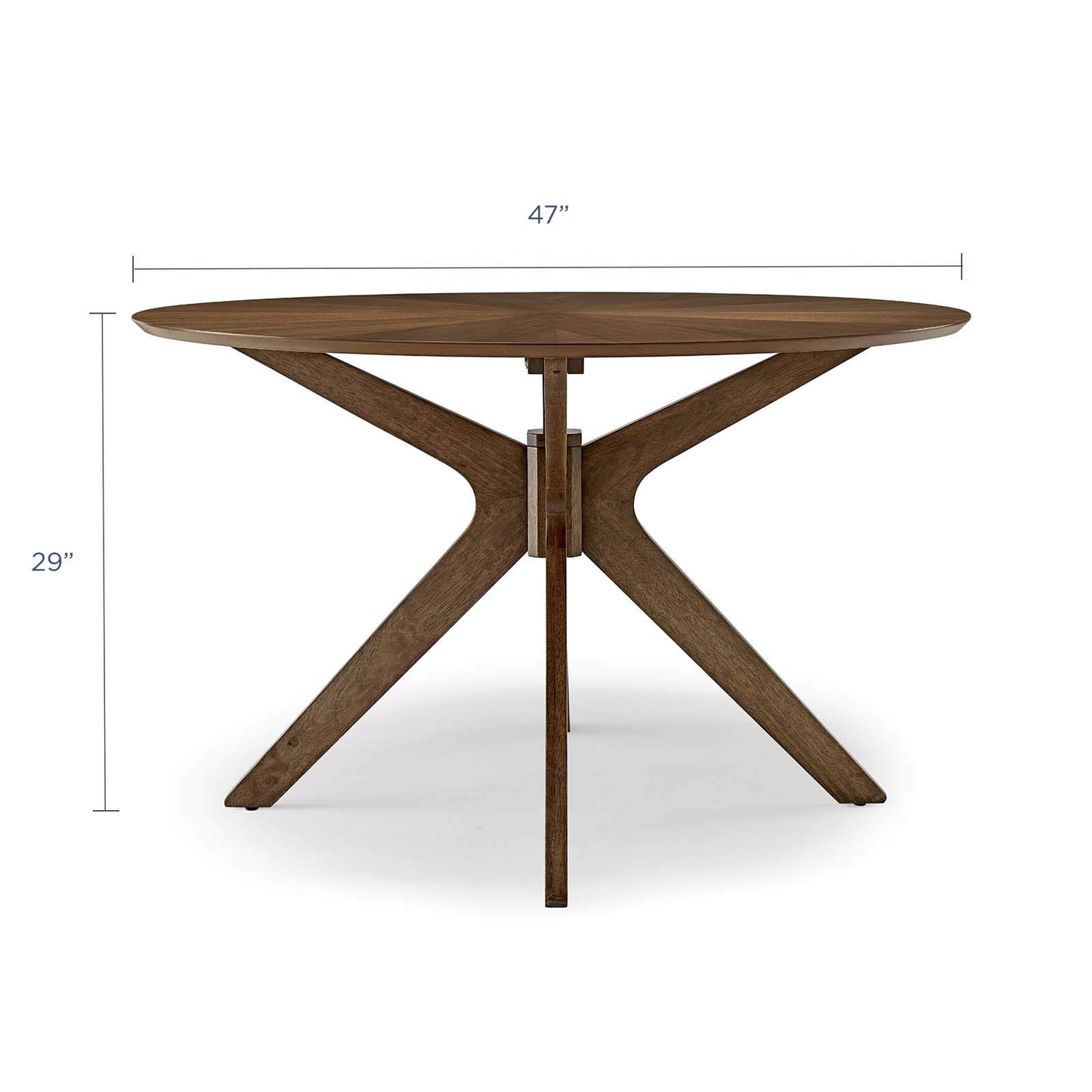 Modway Crossroads 47" Round Wood Dining Table, Walnut