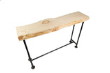 SRL Industrial Console Table - Live Edge Sofa Table – Sofa Tables w/ Solid Pine Slabs & Pipe Legs – Console Tables for Living Room or Bedroom – Southern Rustic LOGWERKS