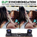 ELP 4MP Dual Lens USB Camera Synchronization PC Camera High Speed 1080P 60fps Lightburn Camera Binocular Webcam Board Mini UVC USB2.0 Laser Engraver ELP