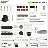 Rotary Tool Kit, 200W 1.8 AMP Huepar Tools with Flex Shaft 239pcs Accessories include MultiPro Keyless Chuck, 6 Variable Speed 10000-40000RPM Huepar Tools