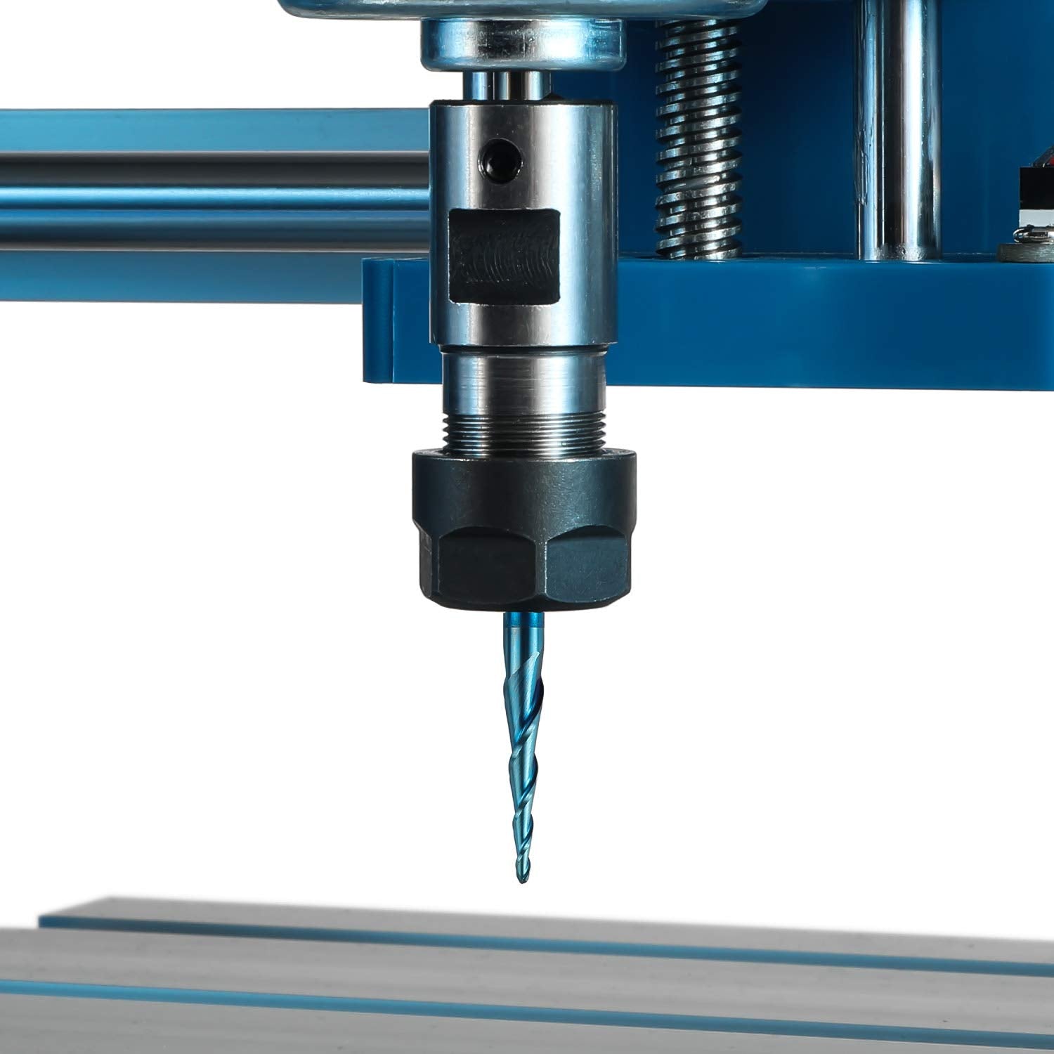 Genmitsu 4pcs 2-Flute Tapered Ball Nose End Mills Tungsten Carbide Cutter with Nano Blue Coat, R0.25-1.0, 1/8” Shank, TB04A Genmitsu