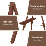 XvmeiMym Wooden Art Easel Stand - 63" Portable Tripod Wood Artist Easel - Adjustable Floor Poster Stand for Painting, Display Show, Wedding - Brown XvmeiMym