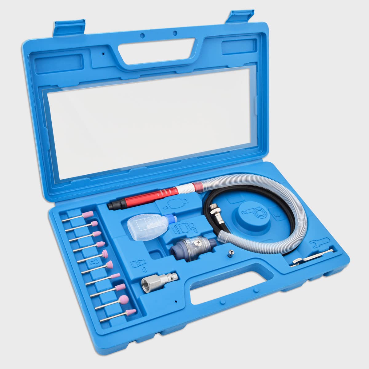 Gunpla 17pcs Micro Air Die Grinder Kit Pneumatic Pencil Die Grinder 1/8 and 3/32 Inch Collet Capacity High Speed Grinding Lightweight Compact Tool Gunpla