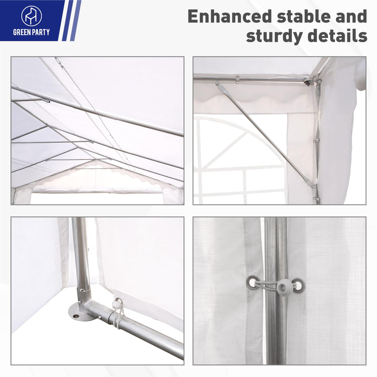 GREEN PARTY 20x40FT Party Tent Heavy Duty, Large Wedding Event Shelters with 7 Carry Bags & Removable Sidewalls, Outdoor Canopy Gazebo Commercial GREEN PARTY