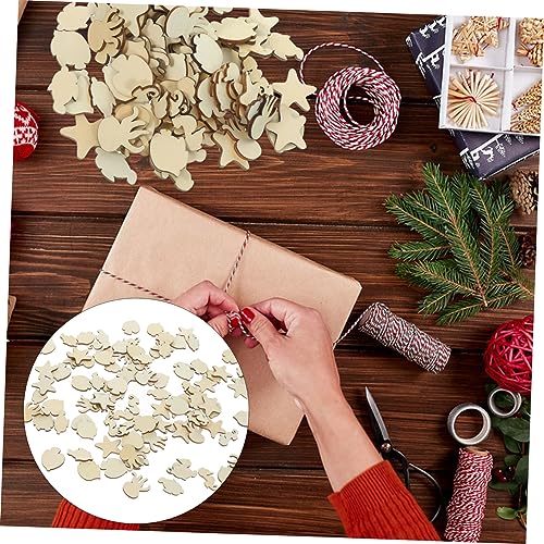 COHEALI 200 Pcs Crafts for Kids Unpainted Wood Disc Nautical Wood Shapes Unfinished Wood Slices Seahorse Cutout Shapes Woodsy Decor Ocean Decor Craft COHEALI