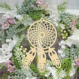 VOSAREA 30Pcs Wooden Dreamcatcher Wood Cutout Shapes Craft Shaped Embellishments Dream Catcher Wood Slices Handmade Labels Wood Log Slices Hanging VOSAREA