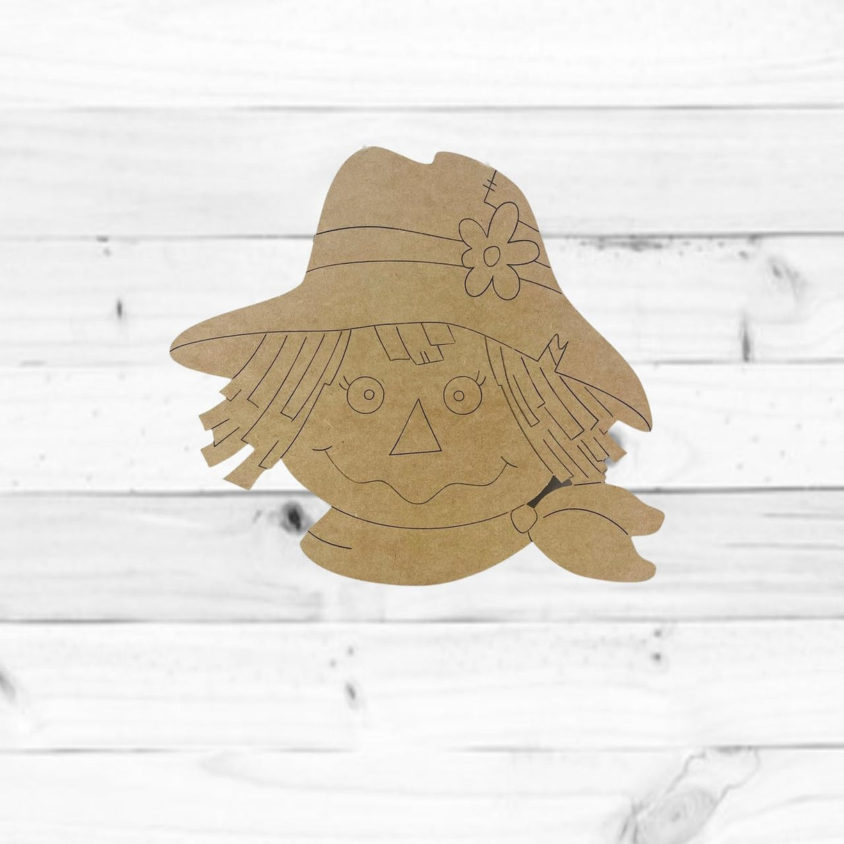 Scarecrow Head, Fall Shape, Kids Fall Craft, Unfinished Wood Cutout, Paint by Line, Build-A-Cross Build-A-Cross