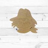 Scarecrow Head, Fall Shape, Kids Fall Craft, Unfinished Wood Cutout, Paint by Line, Build-A-Cross Build-A-Cross