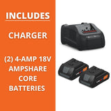 Fein MultiMaster AMM 700 Max Top Cordless Oscillating Multi-Tool Kit with QuickIN System - StarLockMax Mount, 18 V AMPShare, 4 Ah - 71293661090 Fein