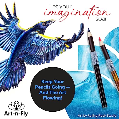 Art-n-Fly Pencil Extenders Set of 5 Pencil Lengthener for Color Pencils Art-n-Fly