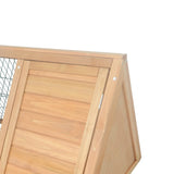 PawHut Outdoor Triangular Wooden Bunny Rabbit Hutch/Guinea Pig House with Run PawHut